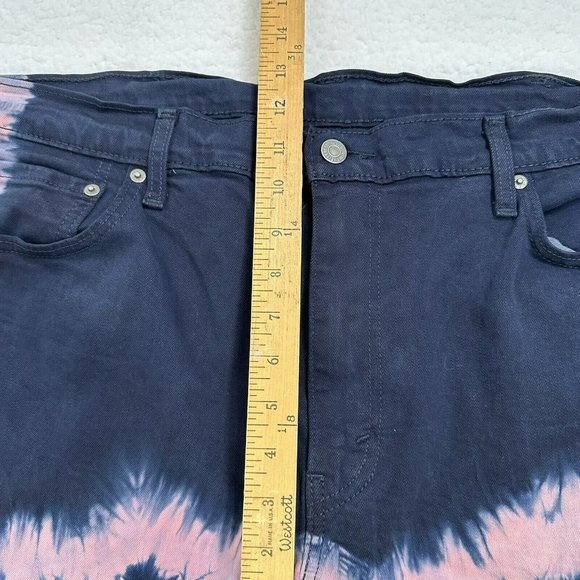 Levi's 511 Men's Tie Dye Cut Off Denim Shorts Size 40 Blue Pink Fray Hem EUC - Picture 6 of 10
